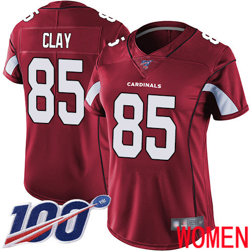 Arizona Cardinals Limited Red Women Charles Clay Home Jersey NFL Football #85 100th Season Vapor Untouchable->arizona cardinals->NFL Jersey